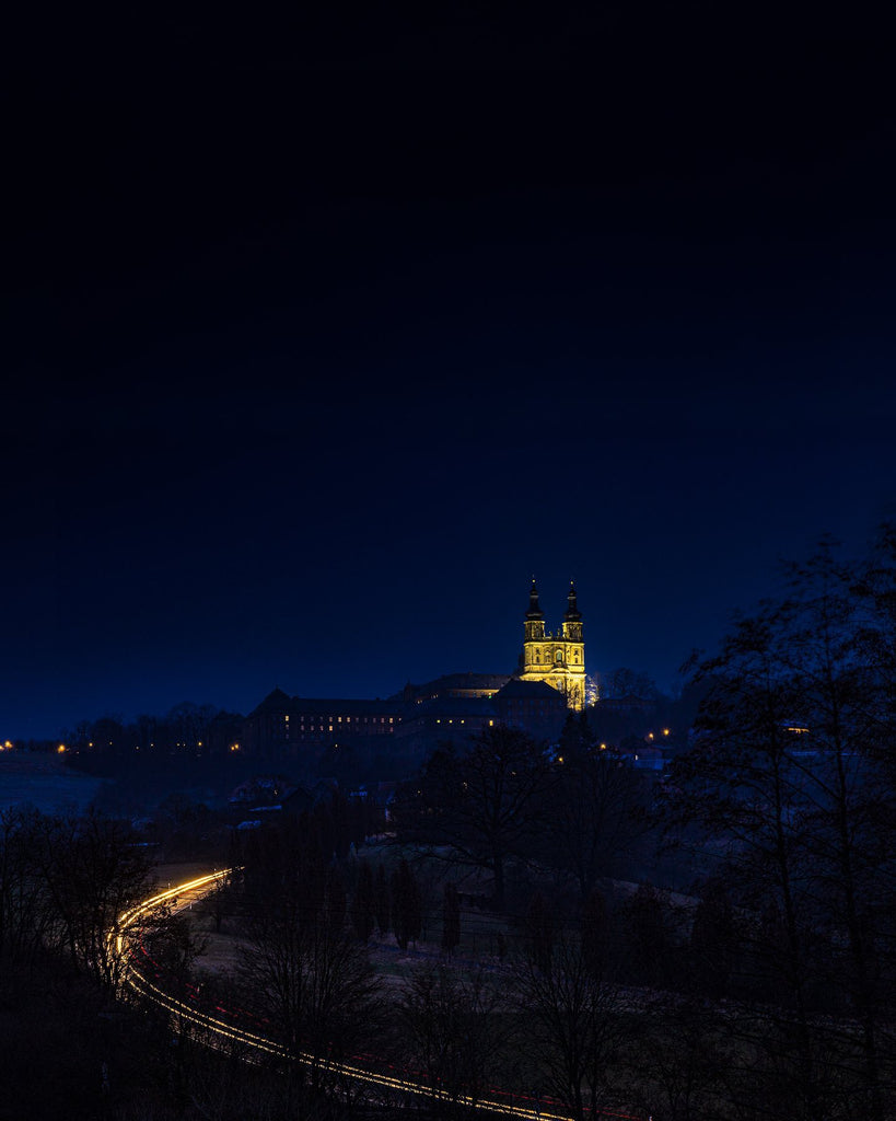 Nachtaufnahme des Kloster Banz